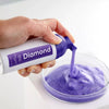 Diamond Smile sbiancamento dentale schiuma viola su sfondo bianco