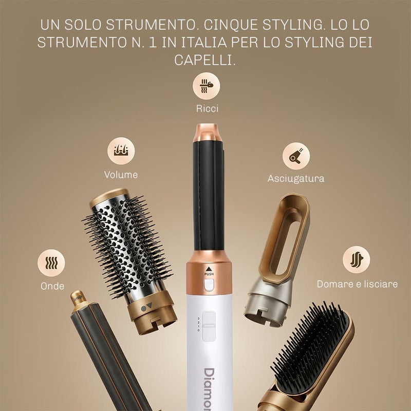 Arricciacapelli CloudAir con tecnologia AirFlow per una distribuzione uniforme del calore e uno styling delicato.