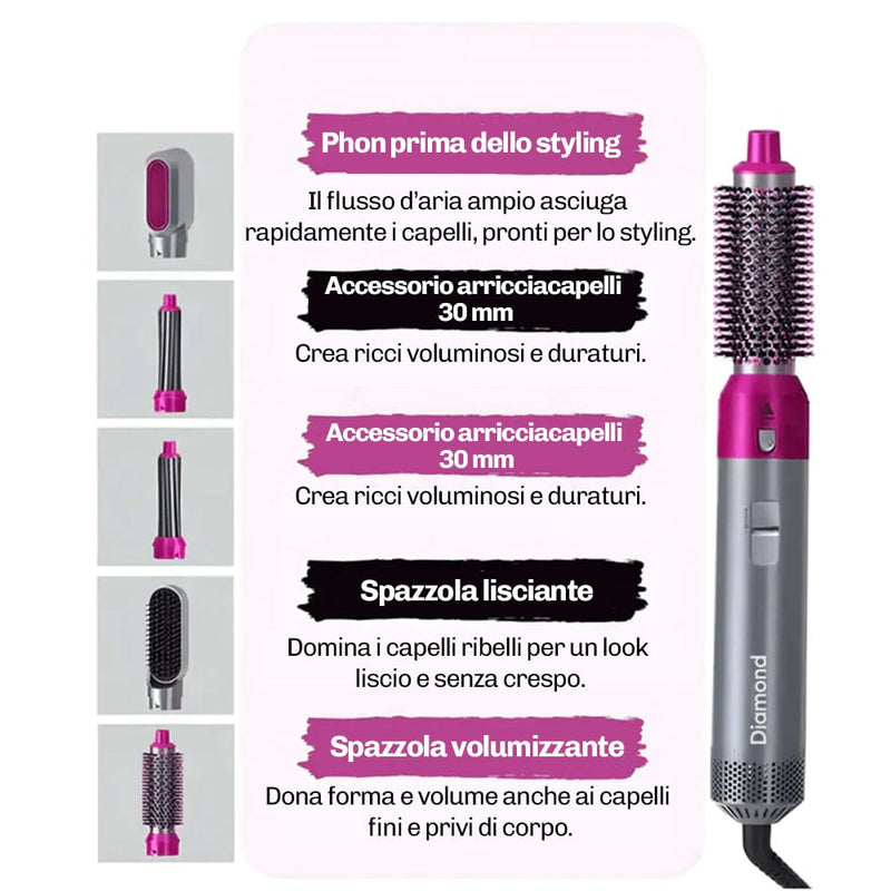 Arricciacapelli Diamond con controllo direzione dei ricci