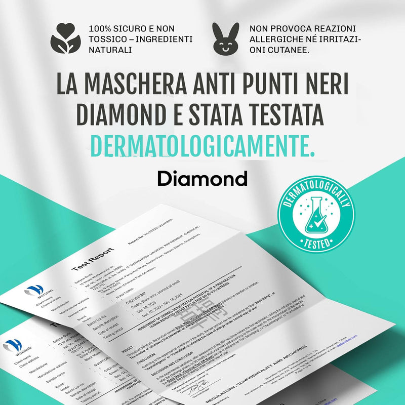 Black mask carbone attivo Diamond contro pori ostruiti