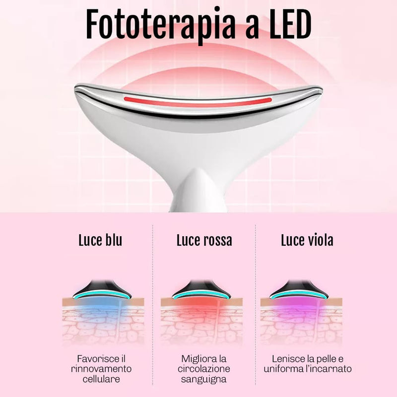 EMS viso Diamond con luce blu per pelle grassa e pori dilatati