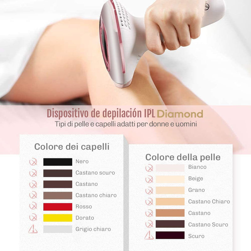Epilatore IPL Diamond con 300000 impulsi luminosi