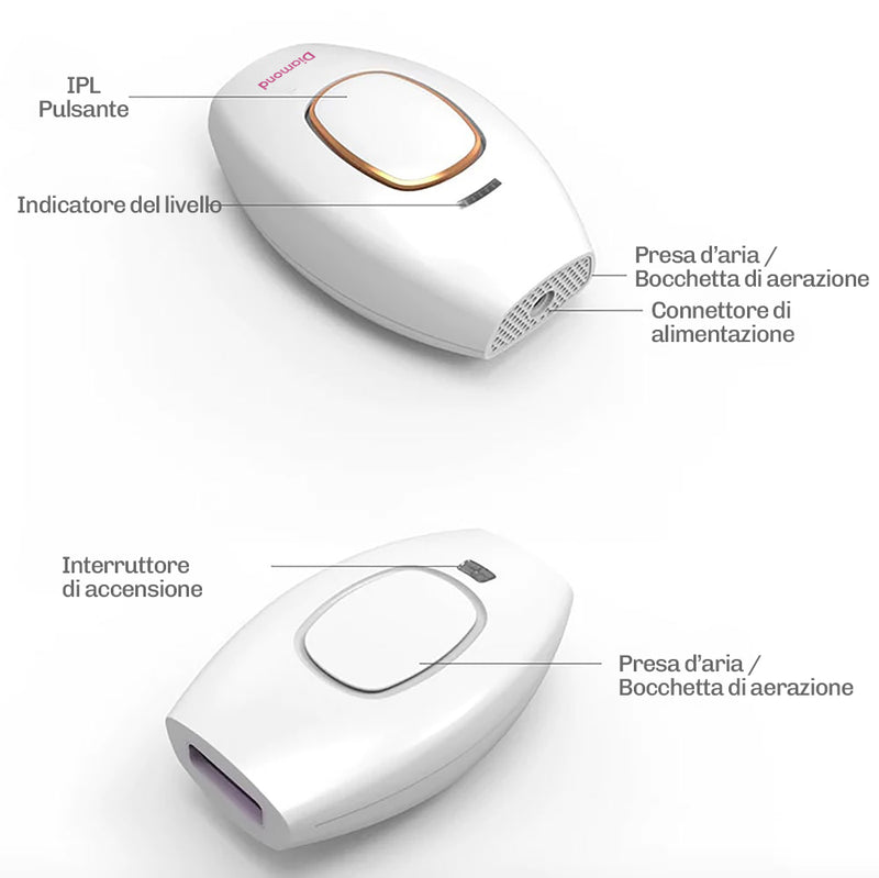 Epilatore IPL Diamond adatto per gambe, braccia, viso e zona intima