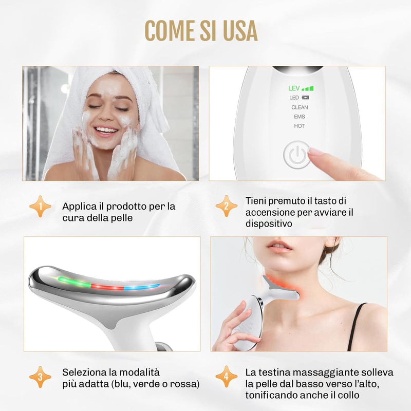 LED viso Diamond combinazione luce rossa e blu antiage e antiacne