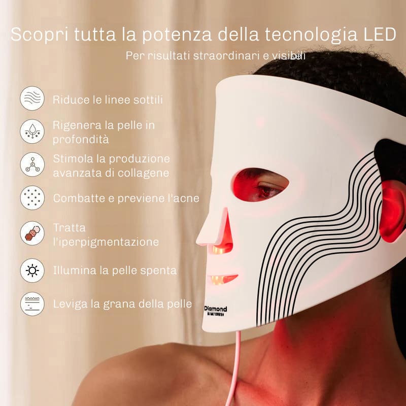 Luce rossa Diamond per stimolare collagene ed elasticità