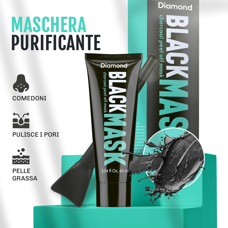 Maschera carbone Diamond per rimozione sebo e impurità