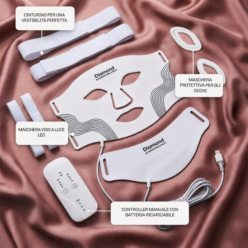Maschera LED in silicone LumiWhite con vestibilita morbida e confortevole
