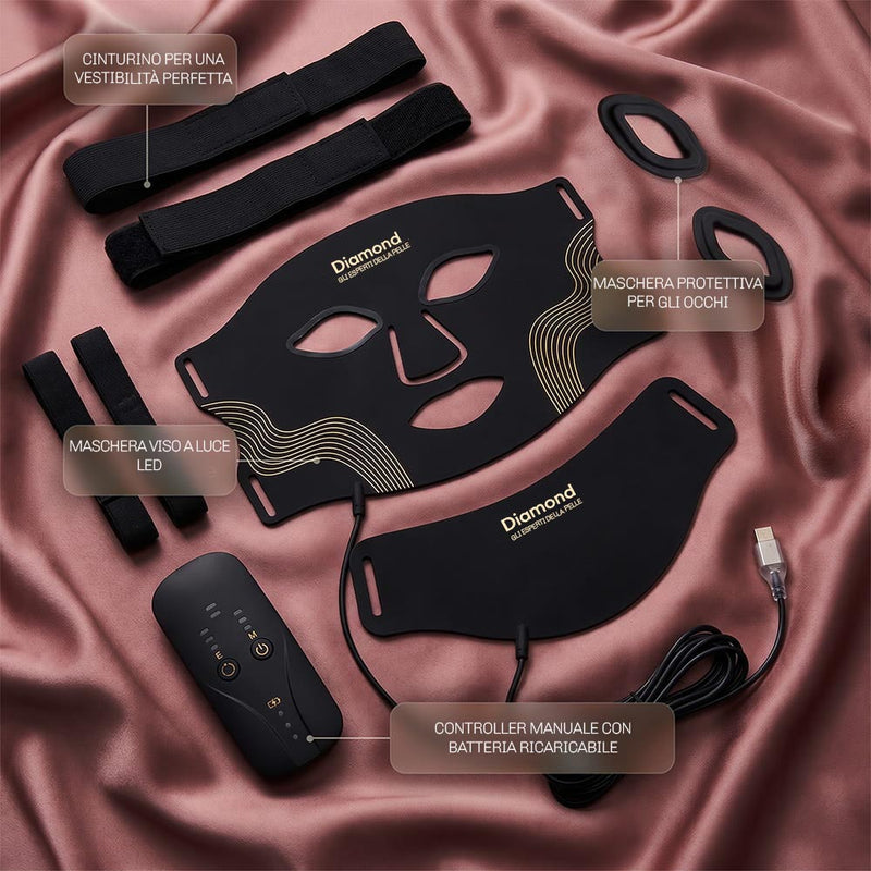 Maschera LED nera in silicone Lumidark con vestibilita confortevole
