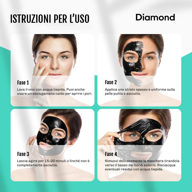 Maschera viso Diamond a pulizia profonda con effetto magnete