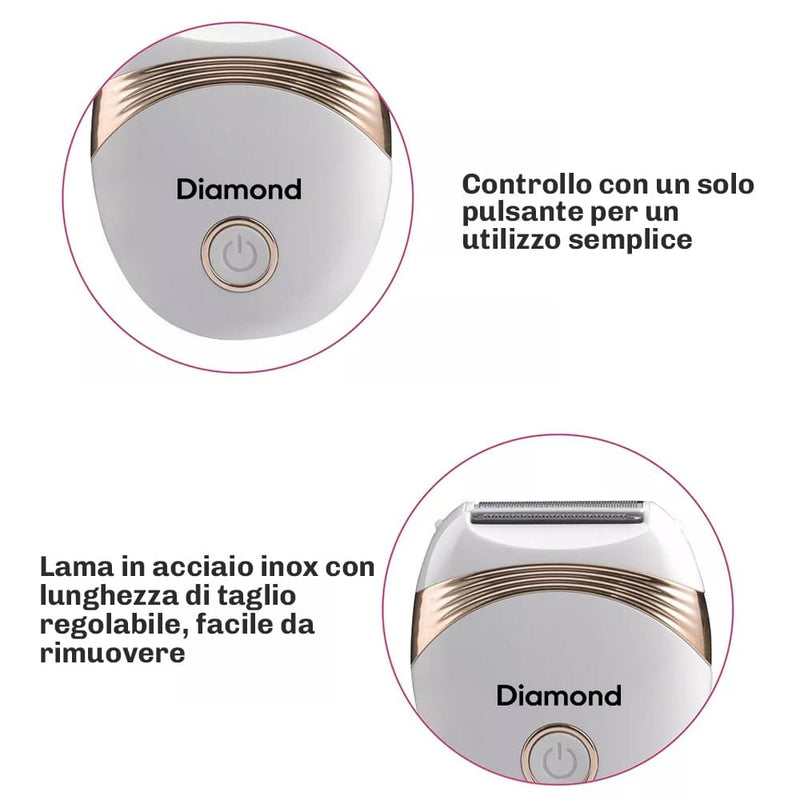 Mini rasoio ricaricabile Diamond con lunga durata della batteria