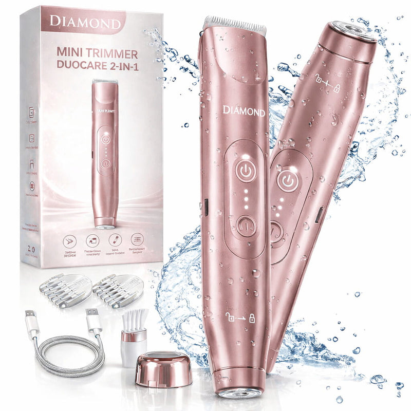 Mini Trimmer 2 in 1 DuoCare Diamond per depilazione delicata