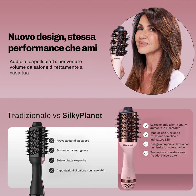 Spazzola Diamond per capelli voluminosi e finish liscio