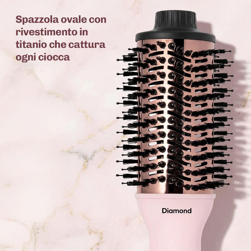 Spazzola blowout per creare volume, morbidezza e una piega professionale direttamente a casa.