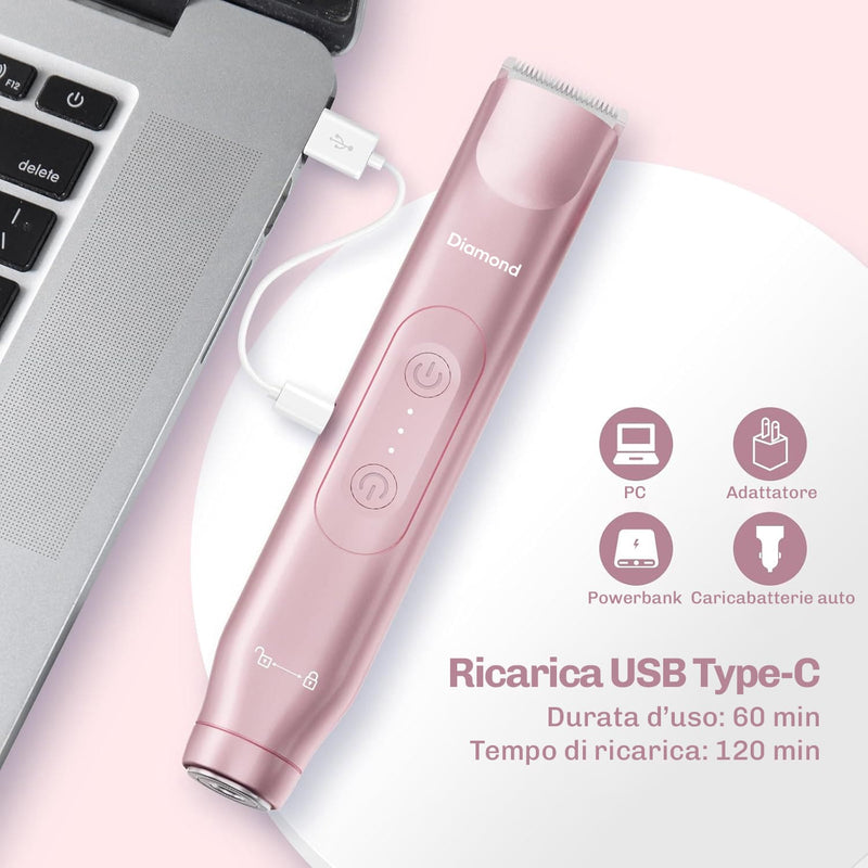 Trimmer Diamond con lame in ceramica ipoallergeniche