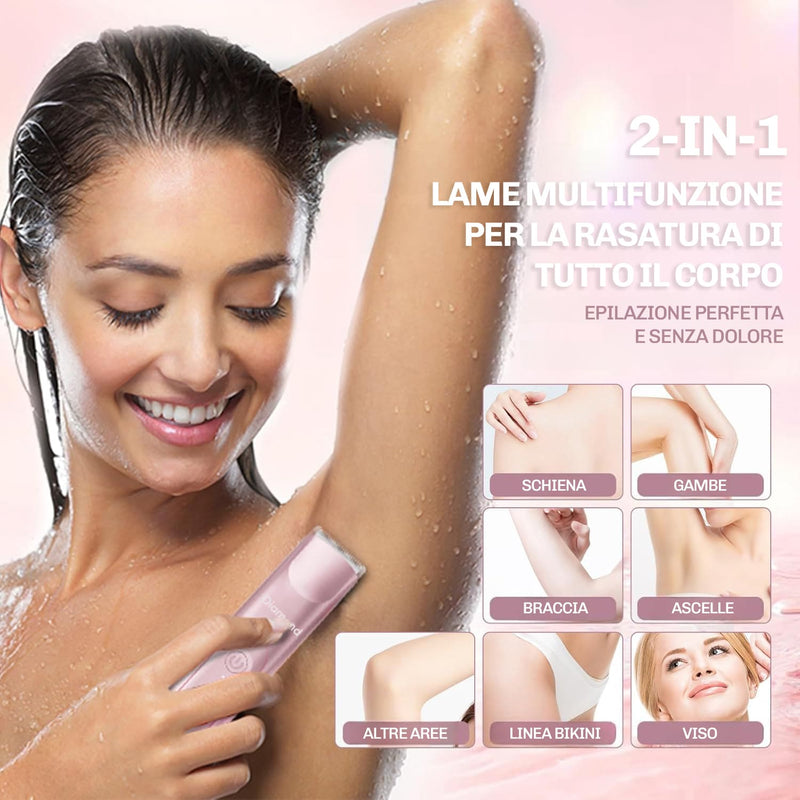Trimmer viso e corpo Diamond con doppia testina