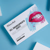 Set per lo sbiancamento dentale Diamond Smile con siringhe di gel sbiancante in confezione con sfondo blu