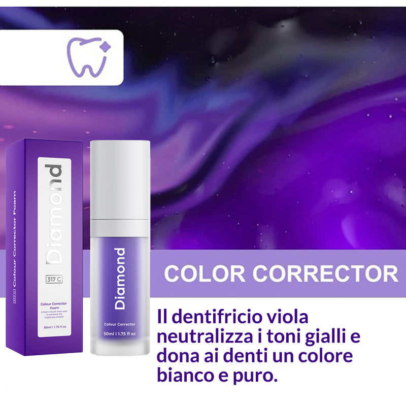 Correzione del colore dello sbiancamento dei denti viola - siero per uso domestico
